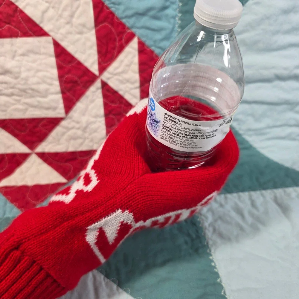 Kahlua Red Knit Drink Holder Mitten Beer Soda Coozy‎ Barware Accessory